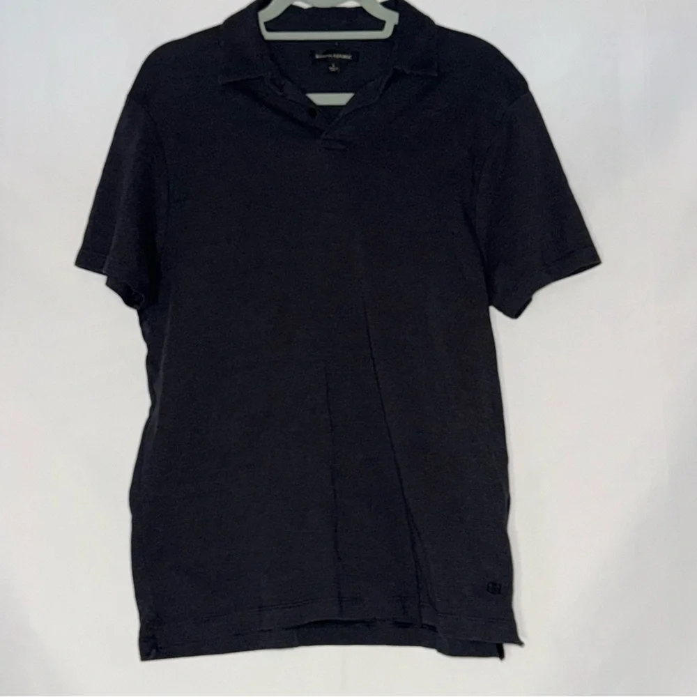Banana Republic Men’s Luxury-Touch Polo Shirt Black Heather Size L EUC